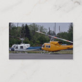 Tweelinghelikopters met bomen op de achtergrond visitekaartje (Achterkant)