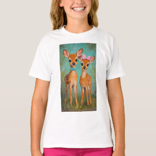 Tweelingherten Cartoon Bos T-shirt