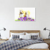 Tweelinghonden Canvas Afdruk (Insitu (Slaapkamer))