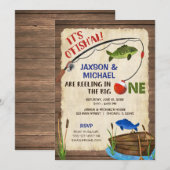 Tweelingige jongens Roestbijt op de eerste verjaar Kaart (Voorkant / Achterkant)