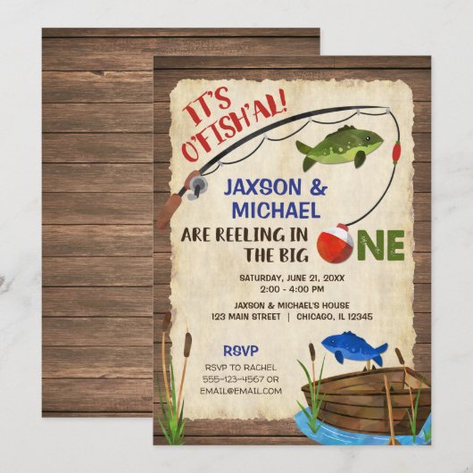 Tweelingige jongens Roestbijt op de eerste verjaar Kaart (Voorkant / Achterkant)