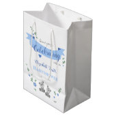 Tweelingjongens baby baby shower medium cadeauzakje (Voorkant Gekanteld)