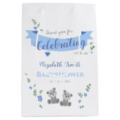 Tweelingjongens baby baby shower medium cadeauzakje (Voorkant)