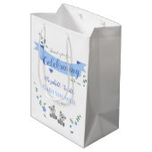Tweelingjongens baby baby shower medium cadeauzakje (Achterkant Gekanteld)
