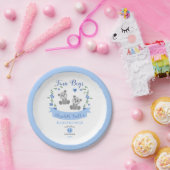Tweelingjongens baby baby shower papieren bordje (Feest)