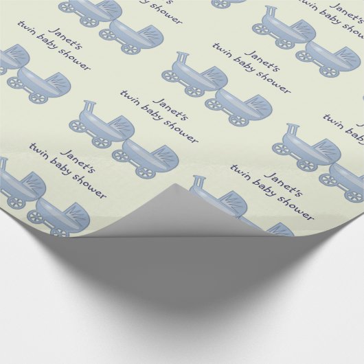 tweelingjongens baby buggy cadeaupapier (Hoek)