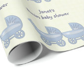 tweelingjongens baby buggy cadeaupapier (Rol Hoek)