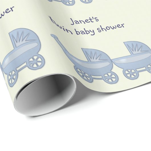 tweelingjongens baby buggy cadeaupapier (Rol Hoek)