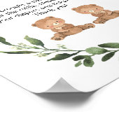 Tweelingjongens dragen teddy diaper-rolbord poster (Hoek)