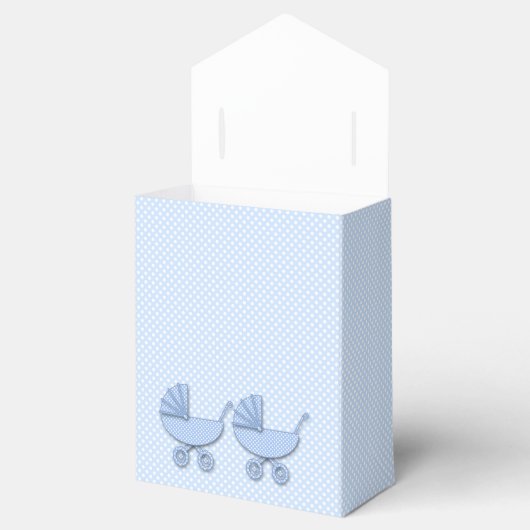 Tweelingjongens polka dots - gunst box bedankdoosjes (Geopend)