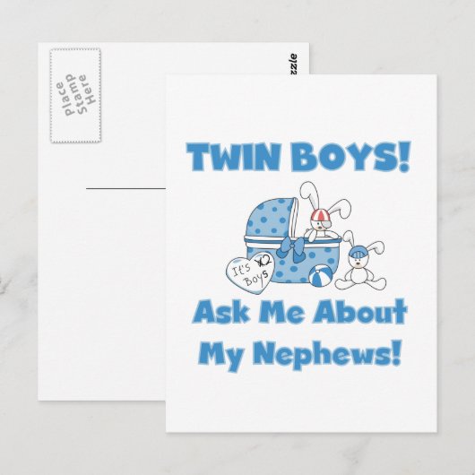 Tweelingjongens vragen naar mijn neefje briefkaart (Voorkant / Achterkant)