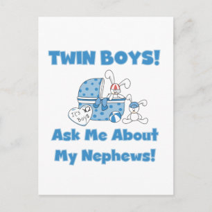 Tweelingjongens vragen naar mijn neefje briefkaart