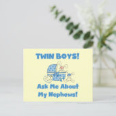 Tweelingjongens vragen naar mijn neefje briefkaart (Staand voorkant)