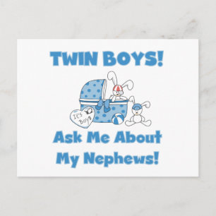Tweelingjongens vragen naar mijn neefje briefkaart