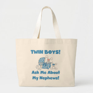 Tweelingjongens vragen naar mijn neefje grote tote bag