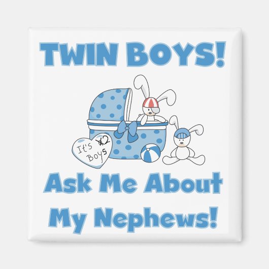 Tweelingjongens vragen naar mijn neefje magneet (Voorkant)