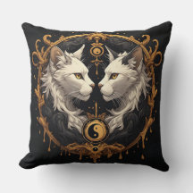 Tweelingkat Yin Yang Beeldhouwwerk