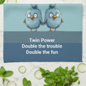 Tweelingmacht dubbel probleem dubbel pret theedoek (Gevouwen)