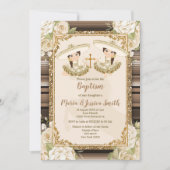 Tweelingmeisje Mexicaanse doop Fiesta Floral Kaart (Voorkant)