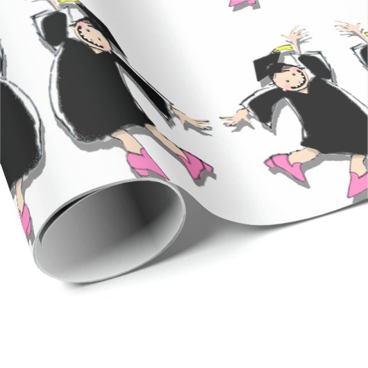 Tweelingmeisjes Afstuderen Cadeaupapier (Rol Hoek)