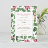 Tweelingmeisjes baby shower twee erwten in een pod kaart (Staand voorkant)