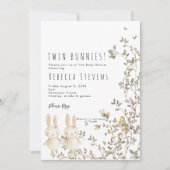 tweelingmeisjes baby shower uitnodiging (Voorkant)