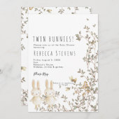 tweelingmeisjes baby shower uitnodiging (Voorkant / Achterkant)