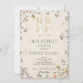 tweelingmeisjes baby shower uitnodiging (Voorkant)