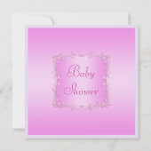 Tweelingmeisjes en ballonnen Roze Baby shower Kaart (Achterkant)