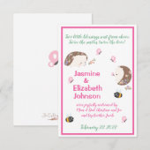 Tweelingmeisjes geboorteaankondiging kaart (Voorkant / Achterkant)