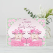Tweelingmeisjes in het Baby shower van de Rozen va Kaart (Staand voorkant)