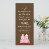 Tweelingmeisjes in het Baby shower van het roze Wi Kaart (Staand voorkant)