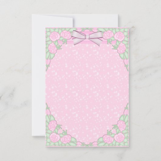 Tweelingmeisjes, kussen en Rozen Roze dank Bedankkaart (Achterkant)