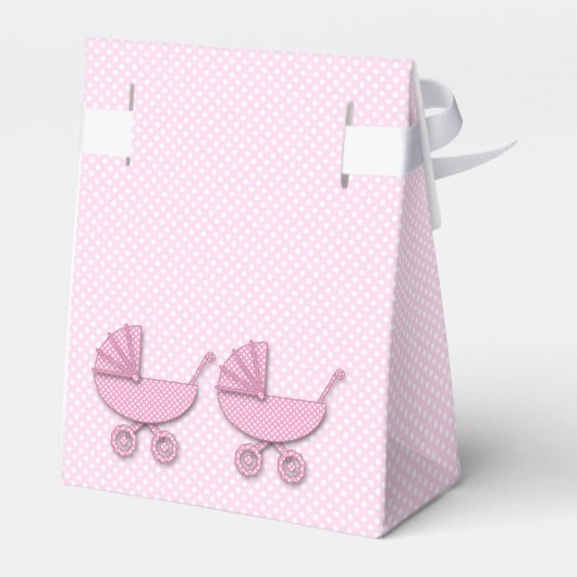 Tweelingmeisjes Polka dots - gunst box Bedankdoosjes (Achterkant)