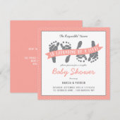 Tweelingmeisjes stellen roze pooidots voor kaart (Voorkant / Achterkant)