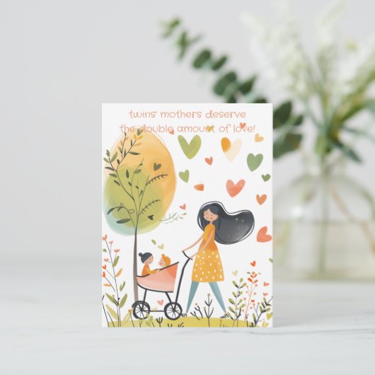 Tweelingmoeder Briefkaart (Staand voorkant)