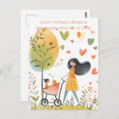 Tweelingmoeder Briefkaart (Voorkant / Achterkant)