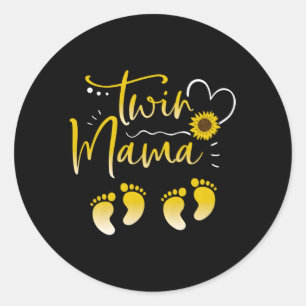 Tweelingmoeder om zwanger te zijn van een tweeling ronde sticker
