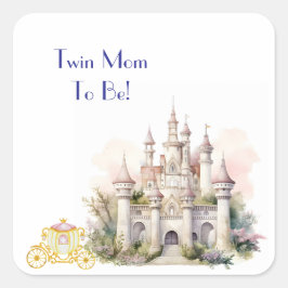 Tweelingmoeder wordt kasteel vierkante sticker