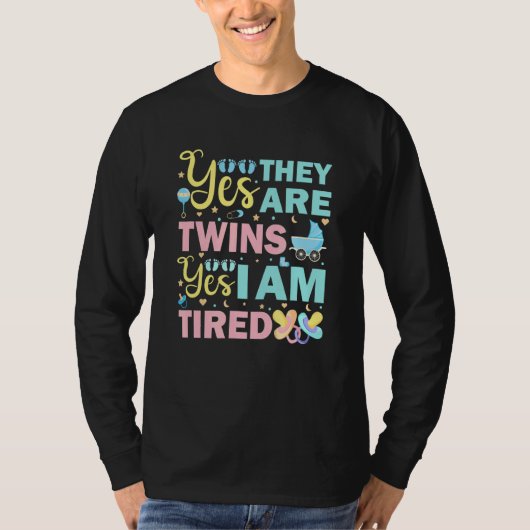 Tweelingouders Tweelingmoeder Vader Matching T-shirt (Voorkant)