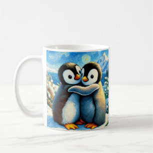 Tweelingpinguïns Happy Feet Knuffelen Koffie Thee  Koffiemok