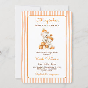 Tweelingpompoen Baby shower Kaart