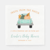 Tweelingpompoenen in Vintage Truck Herfst Baby sho Servet (Voorkant)