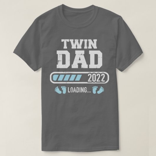 Tweelingse pappa 2022: aangifte voor zwangerschap t-shirt (Design voorkant)