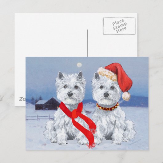 Tweelingse westerlingen op een Wintry Evening Briefkaart (Voorkant / Achterkant)