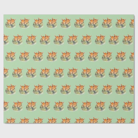 Tweelingslapende Giraffes Cadeaupapier (Vlak)