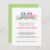 Tweelinguil op baby shower van een meisje met de b kaart (Voorkant / Achterkant)