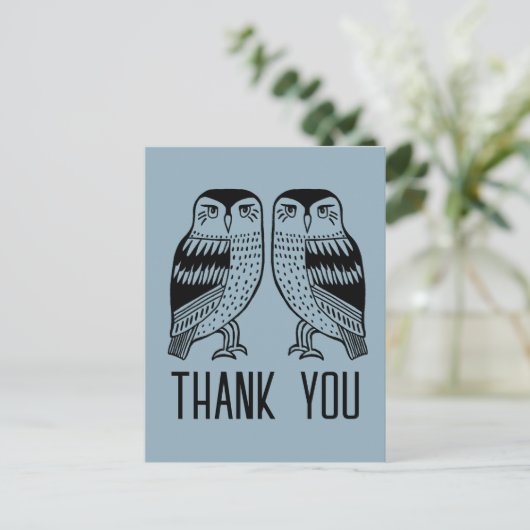 Tweelinguilen Schattige Eenvoudig Chic CUSTOM Beda Briefkaart (Staand voorkant)