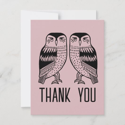 Tweelinguilen Schattige Eenvoudig Chic CUSTOM Beda Kaart (Voorkant)