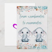 Tweelingverjaardag Feestdagenkaart (Voorkant / Achterkant)